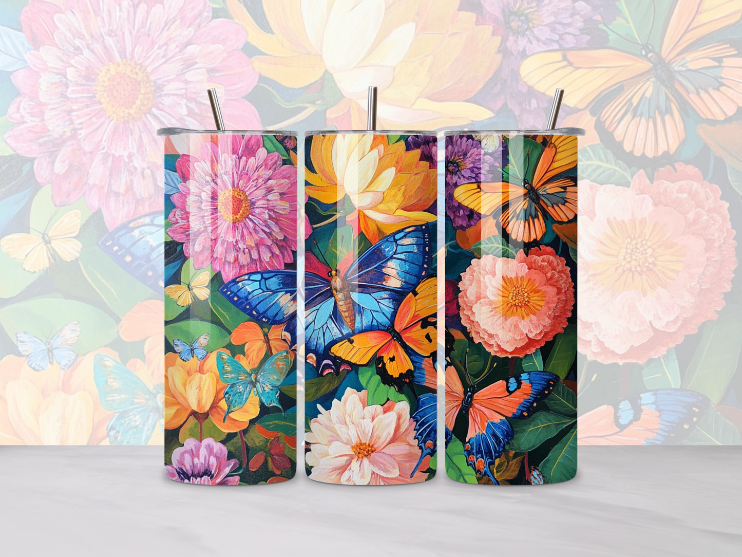 Butterfly and flowers 6