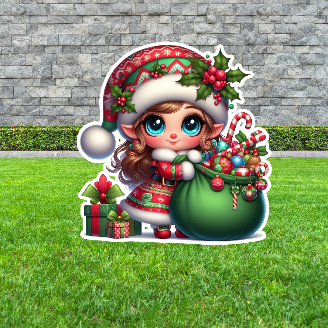 Elf and presents bag