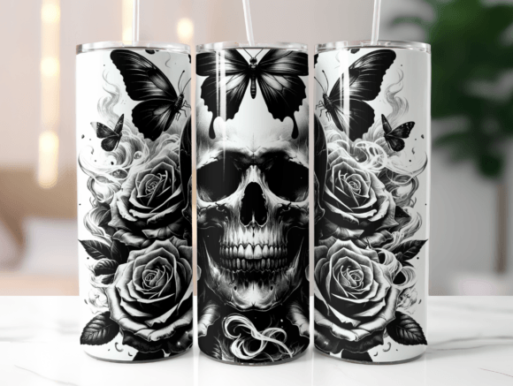 Skull and Butterflies