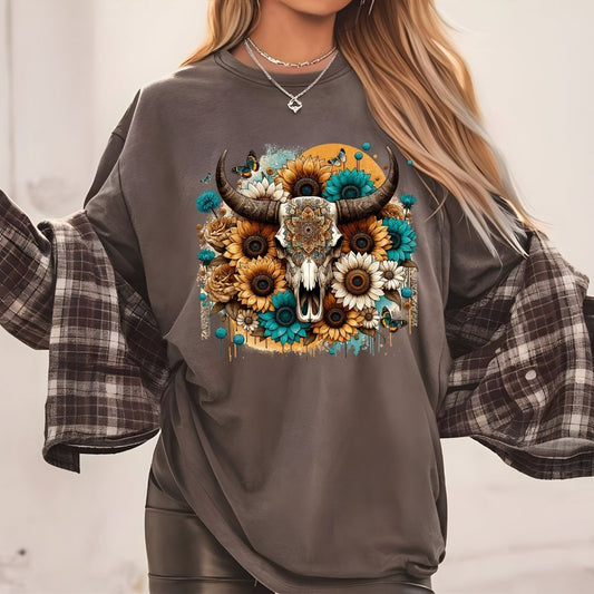 Bullskull flowers teal
