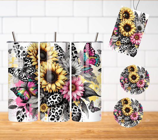 Sunflower and butterflies