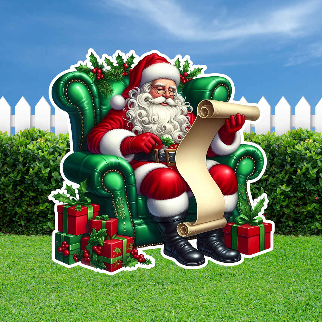 Santa reading his list